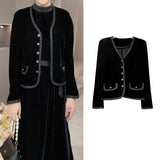 Elise | Velvet Trim Cardigan