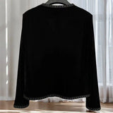 Elise | Velvet Trim Cardigan