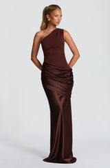 Brooke | One Shoulder Satin Maxi Dress