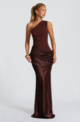 Brooke | One Shoulder Satin Maxi Dress