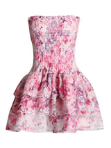 Cecilia | Strapless Floral Dress