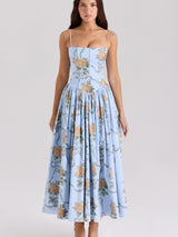 Elodie | Floral Corset Maxi Dress