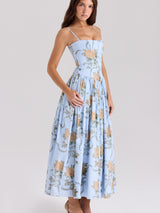 Elodie | Floral Corset Maxi Dress