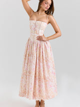 Elodie | Floral Corset Maxi Dress