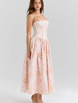 Elodie | Floral Corset Maxi Dress