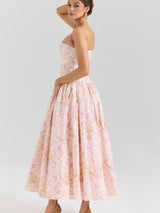 Elodie | Floral Corset Maxi Dress